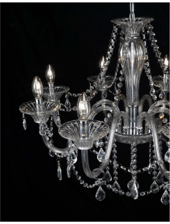 Lustra/candelabru lux sticla transparenta cu cristale Kasi, cu 3/5/8/18 brate, 8061205 - Novaluce [17]