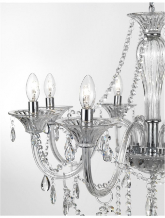 Lustra/candelabru lux sticla transparenta cu cristale Kasi, cu 3/5/8/18 brate, 8061205 - Novaluce [15]