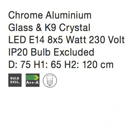 Lustra/candelabru lux sticla transparenta cu cristale Kasi, cu 3/5/8/18 brate, 8061205 - Novaluce [19]
