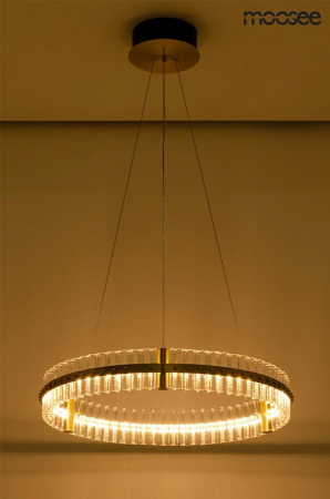Lustra/candelabru rotund de lux Juuso Simple cu cristale, 70x70 cm, structura metalica aurie, MSE010100167 - King [4]