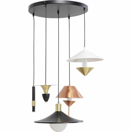 Produse - Lustră Cappelli 50x50x150 cm, Oțel Alamă, Cupru, Negru, Alb - Kare Design