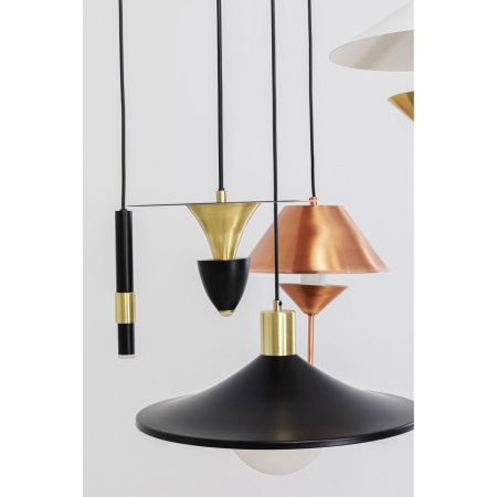 Lustră Cappelli 50x50x150 cm, Oțel Alamă, Cupru, Negru, Alb - Kare Design [3]