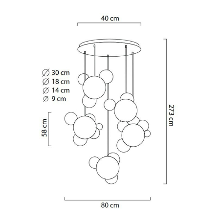 Lustră Capri Disc 5 129,5x129,5x152 cm, Sticlă și Aluminiu Anodizat - Moosee [12]