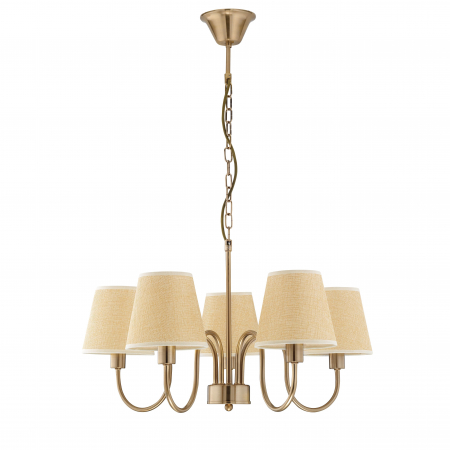 Lustra crem clasica eleganta Inga, din metal cu 3/5 surse de lumina, inaltime reglabila, 7120021 - Novaluce [7]