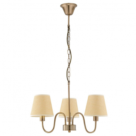 Promotii - Lustra crem clasica eleganta Inga, din metal cu 3/5 surse de lumina, inaltime reglabila, 7120021 - Novaluce