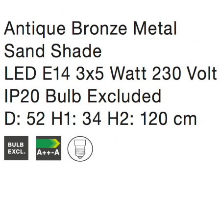 Lustra crem clasica eleganta Inga, din metal cu 3/5 surse de lumina, inaltime reglabila, 7120021 - Novaluce [3]