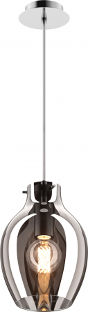 Lustra crom BRESSO tip pendul Ø 16,9 cm, sticla/metal, inaltime reglabila, 003064-011110 - Zumaline [1]