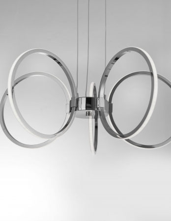 Lustra crom cu 5 inele LED Calisto 50 cm, design modern, 81008601 - Novaluce [1]