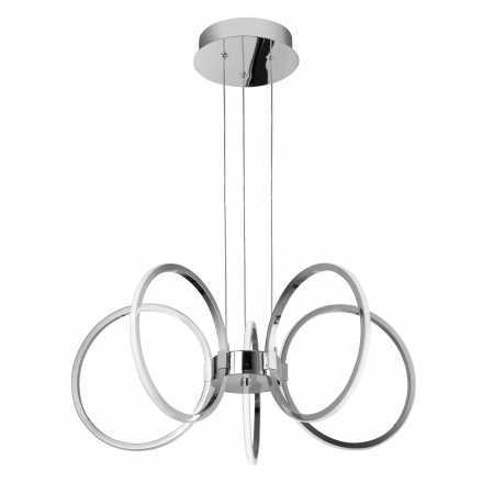 Lustre - Lustra crom cu 5 inele LED Calisto 50 cm, design modern, 81008601 - Novaluce