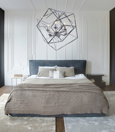 Lustra crom moderna design geometric Kalyani din metal inaltime reglabila, P0327 - Maxlight [1]