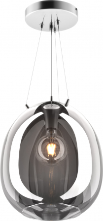 Lustra crom MOON tip pendul Ø 38 cm, sticla/metal, inaltime reglabila, 003064-011111 - Zumaline [1]