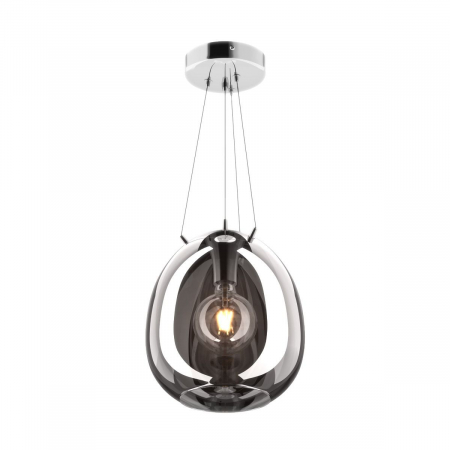 Promotii - Lustra crom MOON tip pendul Ø 30 cm, sticla/metal, inaltime reglabila, 003064-011112 - Zumaline
