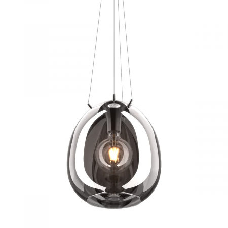 Lustra crom MOON tip pendul Ø 30 cm, sticla/metal, inaltime reglabila, 003064-011112 - Zumaline [2]