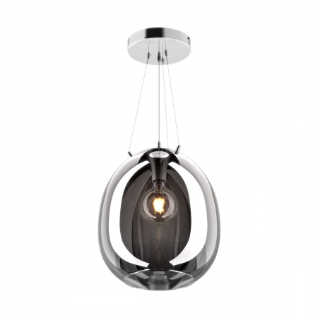 Promotii - Lustra crom MOON tip pendul Ø 38 cm, sticla/metal, inaltime reglabila, 003064-011111 - Zumaline