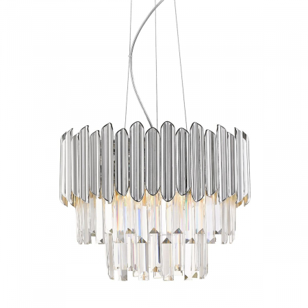 Lustre - Lustra cromata forma rotunda GLADIUS 41 cm cristal, 003064-020106 - Zumaline