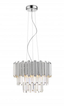 Lustra cromata forma rotunda GLADIUS 41 cm cristal, 003064-020106 - Zumaline [1]