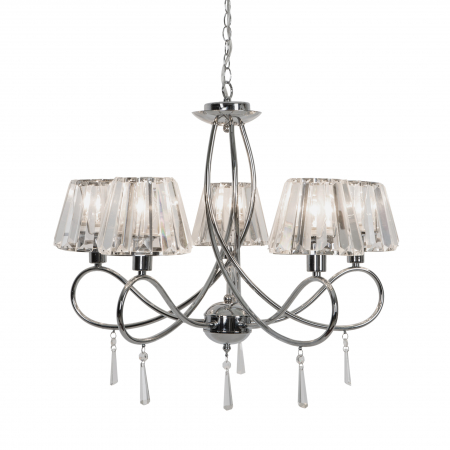 Lustre - Lustra cromata pe lant design clasic PARIA 62 cm metal, 003064-009174 - Zumaline