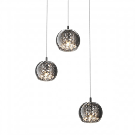 Lustra rotunda CRYSTAL cu 3 pendule din sticla, inaltime reglabila, 003064-001009 - Zumaline [1]