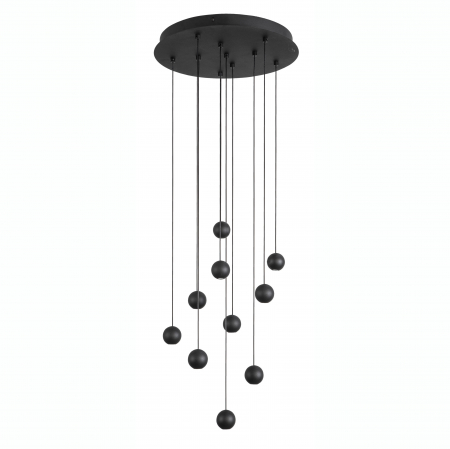 Lustre - Lustra cu 10 pendule rotunde LED pe cablu Chgai 40x150 cm, design modern, 9303952 - Novaluce