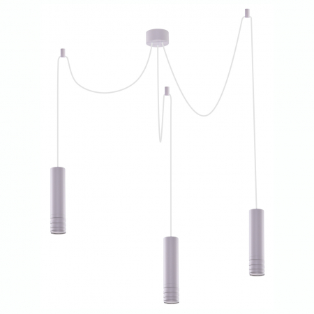 Lustre - Lustra cu 3 pendule pe fir Lily, metal alb/negru/sampanie, design modern, AZ 3403 - Azzardo