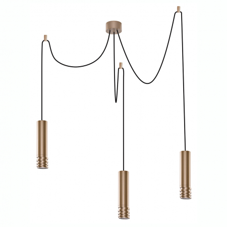 Lustra cu 3 pendule pe fir Lily, metal alb/negru/sampanie, design modern, AZ 3404 - Azzardo [0]