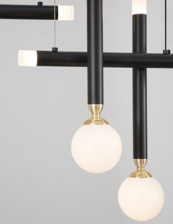 Lustra cu 4 pendule LED Binay 51 cm negru cu auriu, design modern, 9157904 - Novaluce [4]