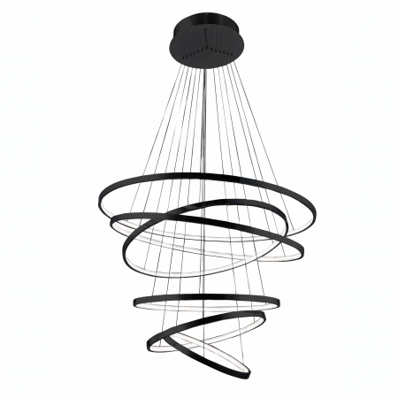 Lichidare stoc - Lustra cu 6 inele LED dimabile Nava aurie/neagra/crom, inaltime reglabila, metal, AZ 2923 - Azzardo