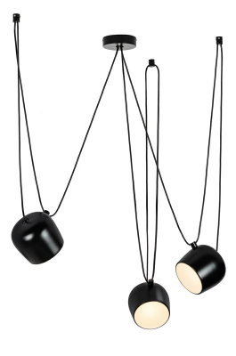 Lustra cu cablu atarnat design industrial Hang, 3 becuri LED, alba/neagra, MD20502-A-200.WH.3 - King [4]