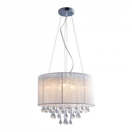 Lustre - Lustra cu cristale design modern VERONA 40 cm metal / sticla / stofa, 003064-009043 - Zumaline