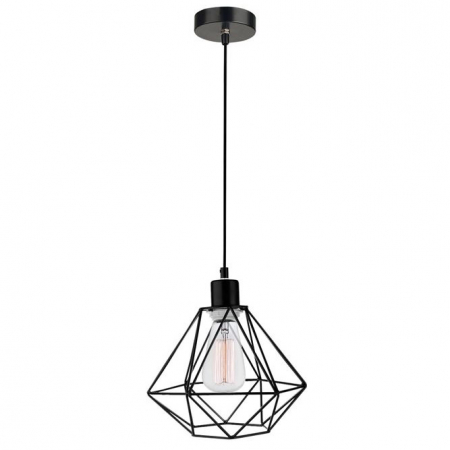 Promotii - Lustra cupru/neagra tip pendul Ivana abajur geometric din tije metalice, Ø 20/35 cm, 673601 - Novaluce