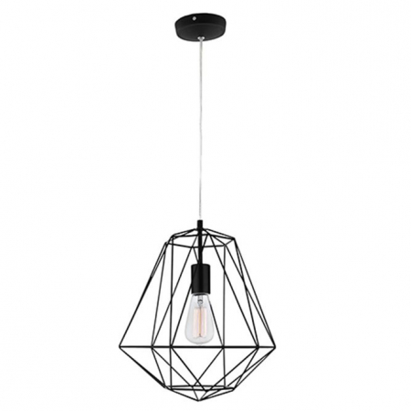 Promotii - Lustra cupru/neagra tip pendul Ivana abajur geometric din tije metalice, Ø 20/35 cm, 672801 - Novaluce