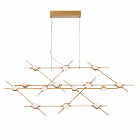 Lustre - Lustra de lux aurie dimabila din metal Molecule 14 becuri, iluminare LED, 9180614 - Novaluce