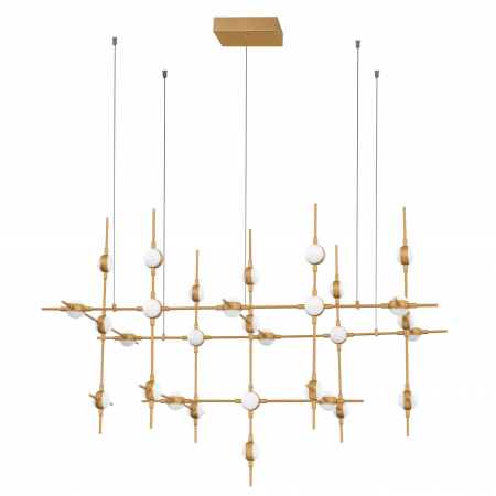 Lustre - Lustra de lux aurie dimabila din metal Molecule 30 becuri, iluminare LED, 9180630 - Novaluce