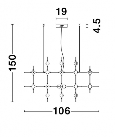 Lustra de lux aurie dimabila din metal Molecule 30 becuri, iluminare LED, 9180630 - Novaluce [7]