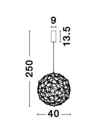 Lustra de lux aurie forma glob Roselle 40/60/80 cm, iluminare LED, metal, 9288080 - Novaluce [8]
