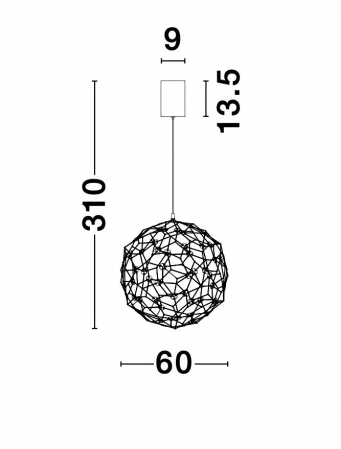 Lustra de lux aurie forma glob Roselle 40/60/80 cm, iluminare LED, metal, 9288080 - Novaluce [12]