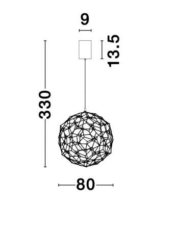 Lustra de lux aurie forma glob Roselle 40/60/80 cm, iluminare LED, metal, 9288080 - Novaluce [1]