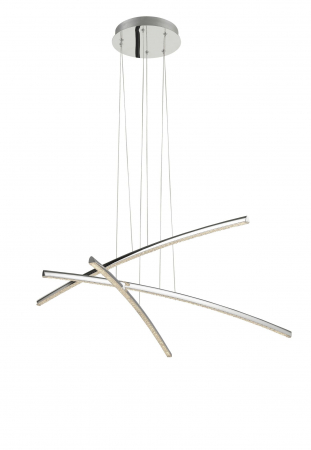 Lustra de lux crom cu cristale Gisselle 90 cm, iluminare LED 3 piese, 81007601 - Novaluce [1]
