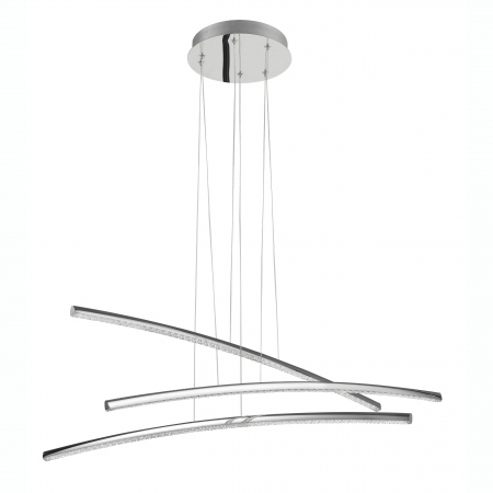 Lustre - Lustra de lux crom cu cristale Gisselle 90 cm, iluminare LED 3 piese, 81007601 - Novaluce