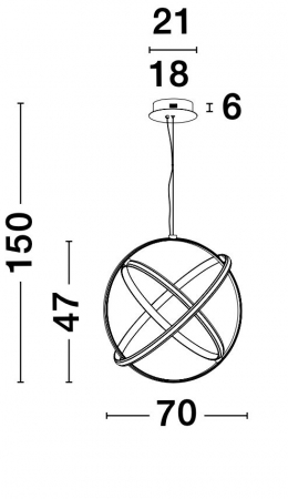 Lustra de lux dimabila glob cercuri LED Niraj Ø50/70 cm, negru purpuriu, 9365012 - Novaluce [13]
