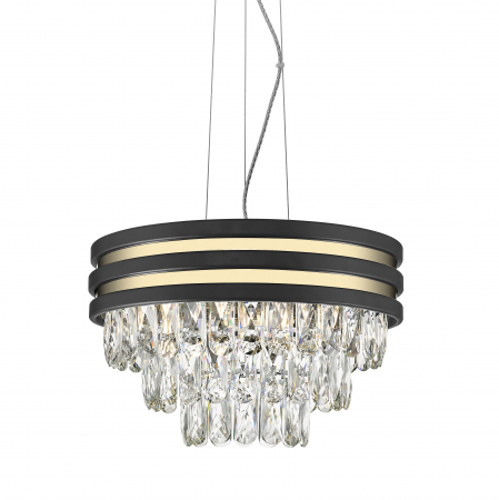 Lustre - Lustra de lux glam auriu/negru NAICA Ø38 cm cu cristale design modern, 003064-020087 - Zumaline