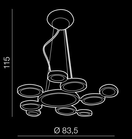 Lustra de lux moderna LED Sinika 83,5 cm, metal crom, AZ 1786 - Azzardo [3]