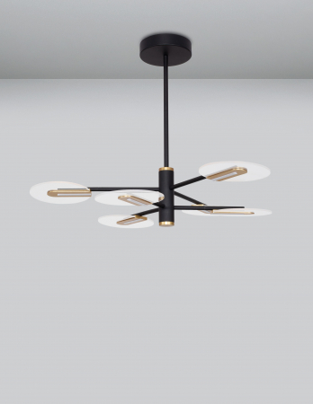 Lustra de lux moderna Tekla auriu cu negru, iluminare LED 42W, 9545406 - Novaluce [1]