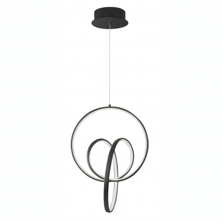 Lustre - Lustra de lux neagra cu pendul rasucit LED suspendat Damja Ø40 cm, lumina dimabila, 9104311 - Novaluce