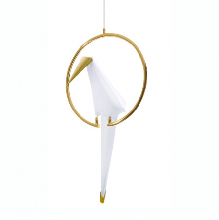 Lustre - Lustra design Bird Ring, metal auriu/alba, MSE1501100121 - King