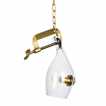 Lustre - Lustra design extravagant Guto 20x44 cm, metal auriu/sticla, MD10961-1S.BRASS - King