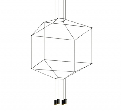 Lustre - Lustra design industrial Frame Cube neagra 45x150 cm, 91906 - King