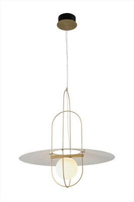 Lustra design Laylah 60x43 cm, metal auriu/abajur alb sticla, MD60190-1B-430 - King [3]