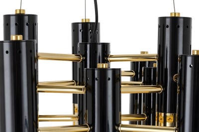 Lustra design lux Bara 60x60 cm, negru lucios/metal auriu, DW-d0035-13P - King [3]
