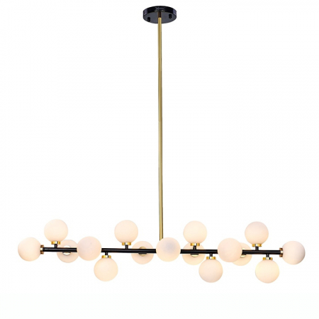 Lustre - Lustra design lux Finna M 130 cm, structura metalica negru/auriu, 16 becuri LED, MSE010100117 - King